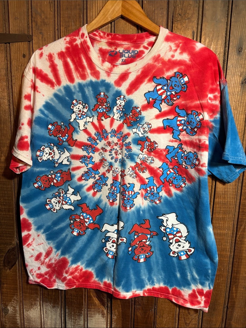 Liquid Blue Grateful Dead Red & Blue Tie-Dye Graphic Tee